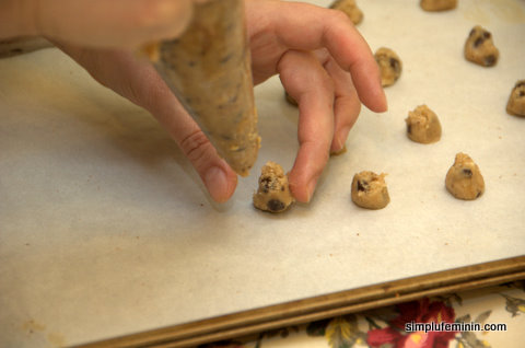 One-bite chocolate chips cookies