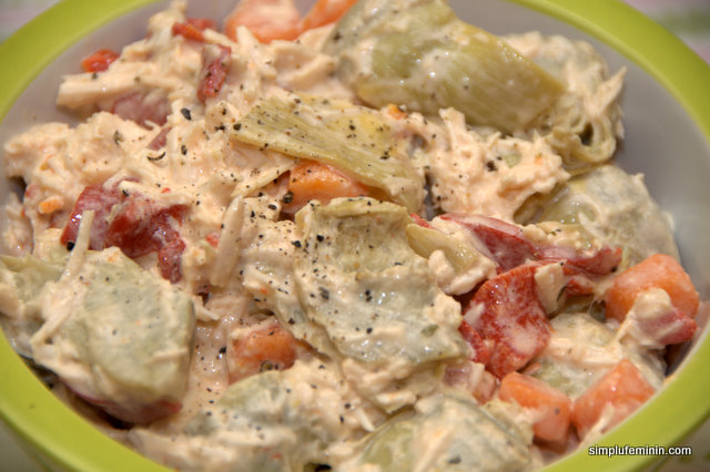 Salata de anghinare (artichoke) cu piept de pui