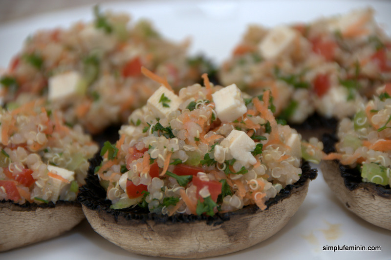 ciuperci umplute cu salata de quinoa