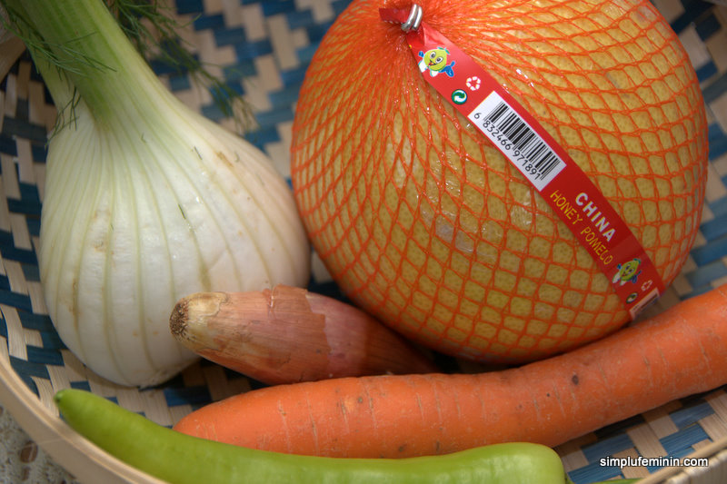 salata pui, fenicul, pomelo