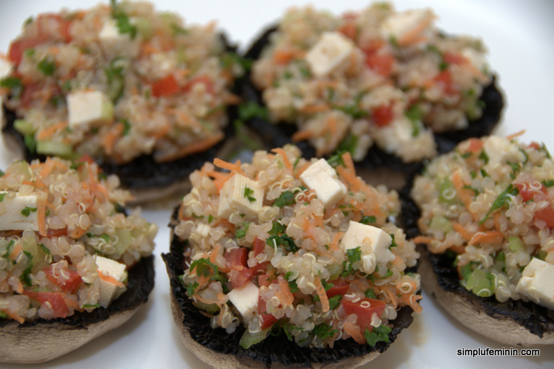 ciuperci umplute cu salata de quinoa