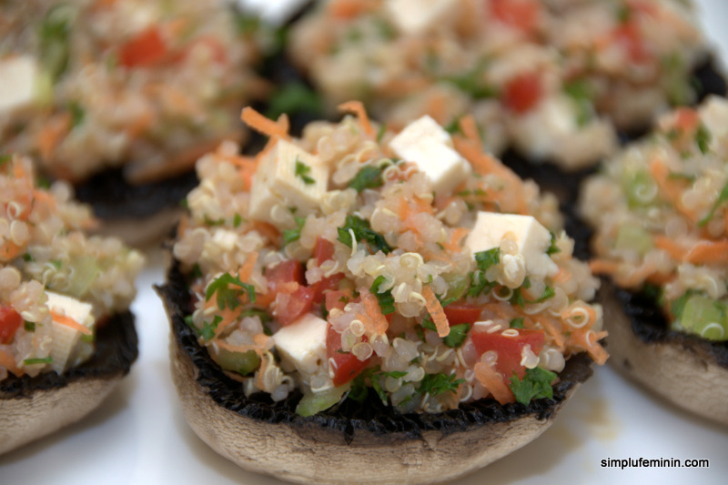 ciuperci umplute cu salata de quinoa